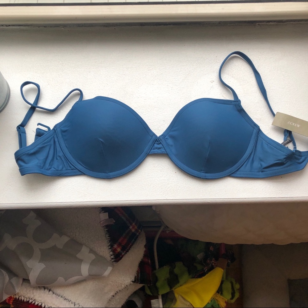 J crew blue swimsuit top 32D NEW WITH TAGS!